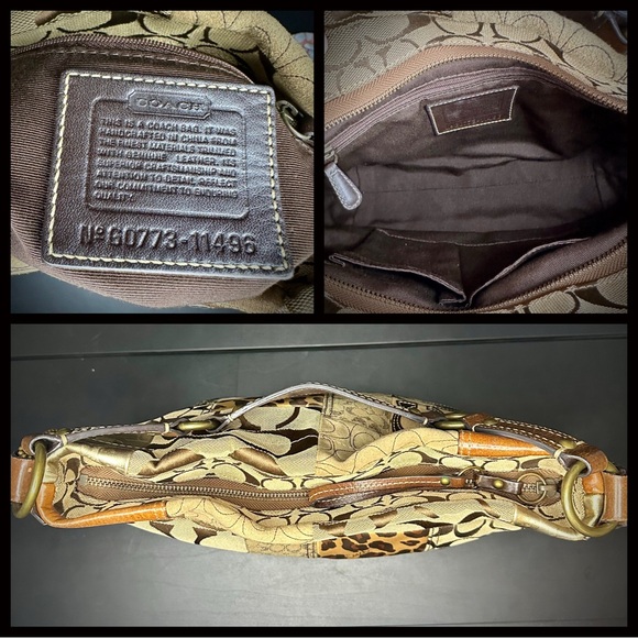 Y2K Coach Carly Leopard Patchwork Shoulder Bag 11496 - Picture 3 of 10